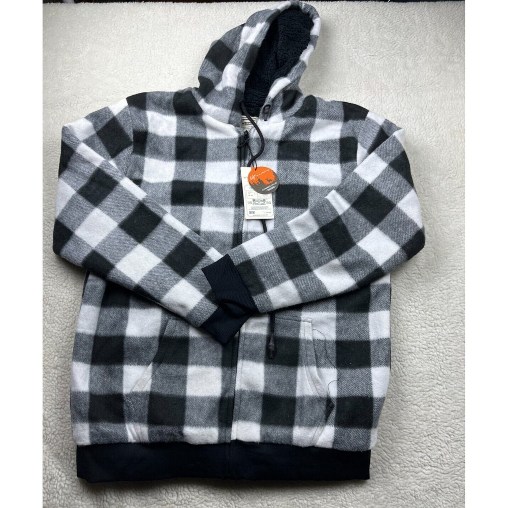 Alexander Julian Hoodie Womens XL Colours Plaid Full Zip Coat Jacket White Black